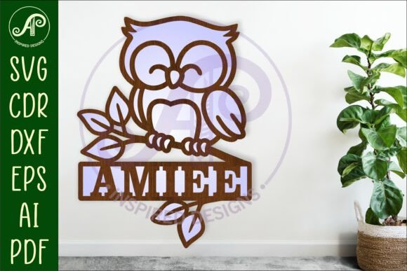 Download Cute Owl Personalized Name Sign Laser - Personalized name sign Collection